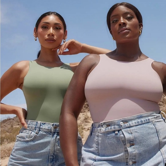 NWT Pinsy High Neck Hourglass Shapewear Thong Lilac Bodysuit XL - Picture 3 of 10